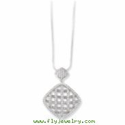 Sterling Silver & CZ Fancy Polished Necklace chain