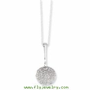 Sterling Silver & CZ Polished Circle Necklace chain