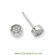 Sterling Silver & CZ Polished Post Earrings