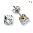 Sterling Silver & Gold-Plated X & O 6.5mm CZ Stud Earrings