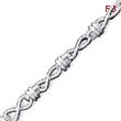 Sterling Silver  Polished Fancy Link Toggle Bracelet
