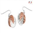 Sterling Silver & Rose Rhodium Oval Drop Earrings