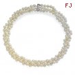 Sterling Silver 07.00 - 22.00 Inch Freshwater Cultured Triple Row Pearl Necklace