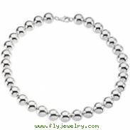 Sterling Silver 08.00 Inch Bead Necklace