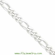 Sterling Silver 10.75mm Figaro Chain anklet