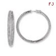Sterling Silver 1.25 inch diameter CZ Hoop Earrings