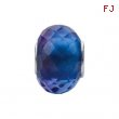 Sterling Silver 15.00 X Kera Blue & Purple Faceted Glass Bead Ring Size 6