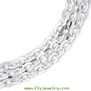 Sterling Silver 16inch Solid Polished Three Tiered Fancy Necklace