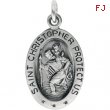 Sterling Silver 17.00X11.00 MM,ST. CHRISTOPHER MEDAL St. Christopher Medal W/out Ch