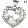 Sterling Silver 17.75X18.00 MM Heart Shaped Locket