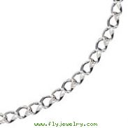 Sterling Silver 18'' Solid Polished Fancy Link Necklace