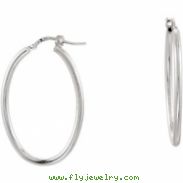 Sterling Silver 18.00 X Oval Tube Earrings