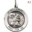 Sterling Silver 18.25 Rd St. Francis Pend Medal