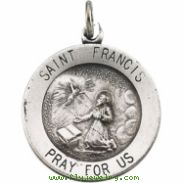 Sterling Silver 18.25 Rd St. Francis Pend Medal