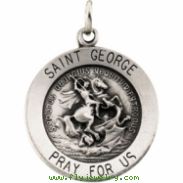 Sterling Silver 18.25 Rd St. George Pend Medal