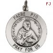Sterling Silver 18.5 MM Padre Pio Medal