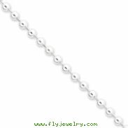 Sterling Silver 18inch Hollow Polished Fancy Beaded Necklace chain