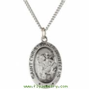 Sterling Silver 19.00X14.00 MM St. Christopher Medal