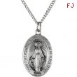 Sterling Silver 19X13.75 Oval Miraculous Pend Medal