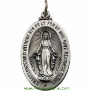 Sterling Silver 20.50X14.76 MM,MIRACULOUS MEDAL Miraculous Medal W/out Chain