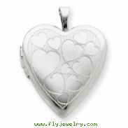 Sterling Silver 20mm with Floating Hearts Heart Locket chain
