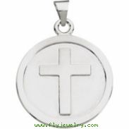 Sterling Silver 23.00 MM Polished CROSS PENDANT