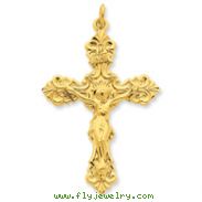Sterling Silver 24K Gold Plated INRI Crucifix Pendant