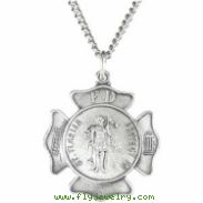 Sterling Silver 25.00 MM St.florian Medal