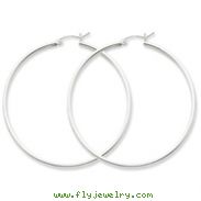 Sterling Silver 2x57mm Round Hoop Earrings