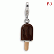 Sterling Silver 3-D Enameled Fudge Bar With Lobster Clasp Charm