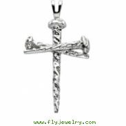 Sterling Silver 34.00X24.00 MM Polished CROSS
