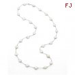 Sterling Silver 38 INCH 12.00-13.00 MM Polished FRESH CULT WHI COIN PEARL NECK