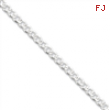 Sterling Silver 4.5mm Pave Curb Chain bracelet
