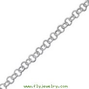 Sterling Silver 4.75mm Fancy Rolo Chain Bracelet