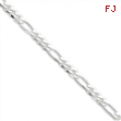 Sterling Silver 5.25mm Figaro Chain Bracelet