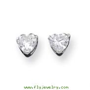 Sterling Silver 5mm Heart CZ Stud Earrings