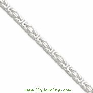 Sterling Silver 5mm Square Byzantine Chain bracelet