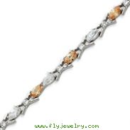 Sterling Silver 7.5''  Champagne CZ Bracelet