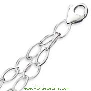 Sterling Silver 7.5inch Polished Fancy Double-Link Bracelet