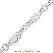 Sterling Silver 7.5inch Polished Fancy Knot-Link Bracelet