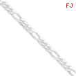 Sterling Silver 7.75mm Figaro Chain anklet