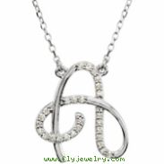 Sterling Silver A Diamond Necklace
