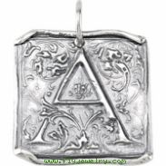 Sterling Silver A Polished POSH VINTAGE INITIAL PENDANT