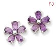 Sterling Silver Amethyst Floral Earrings