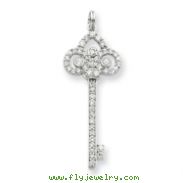 Sterling Silver and CZ Key Pendant