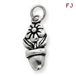 Sterling Silver Antique Flower In A Pot Charm