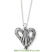Sterling Silver Antiqued Angel Of Friendship 18" Necklace