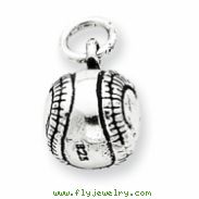 Sterling Silver Antiqued Baseball Charm