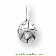 Sterling Silver Antiqued Basketball Charm