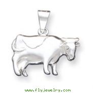 Sterling Silver Antiqued Cow Charm